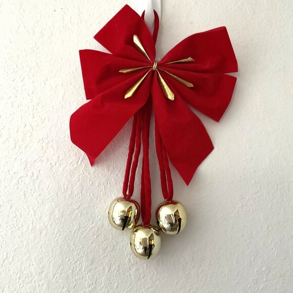 VINTAGE SLEIGH BELLS CHRISTMAS BOW - Picture 7 of 9